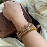 Kada Kundan Bangle -Purple Matt-G4848
